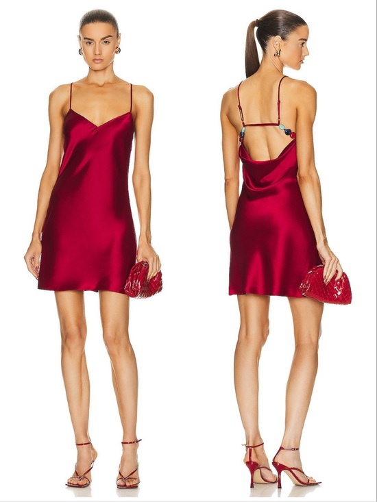 STAUD Dresses & Skirts - Staud Lydia Mini Slip Dress Ruby Red Small Medium NWT